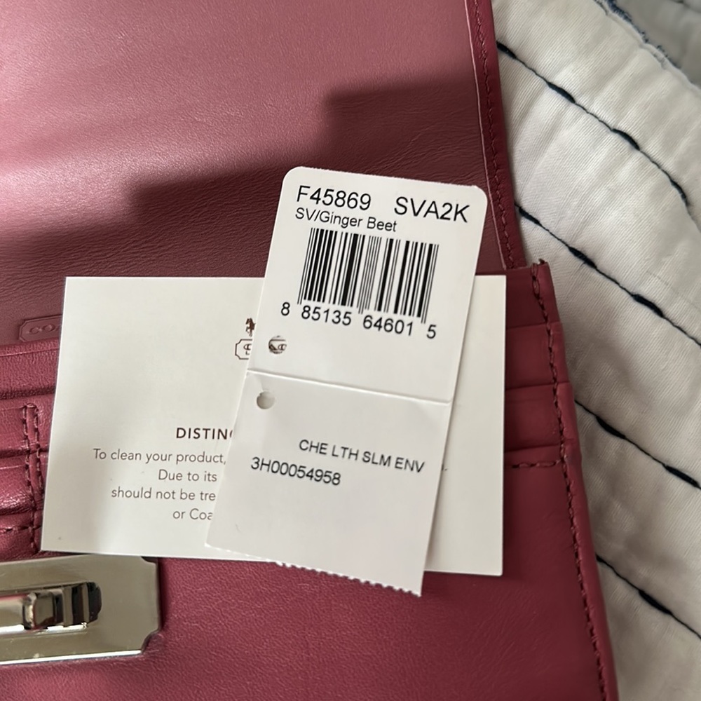 NWT Coach Ginger Beet Slim leather envelope wallet - Picture 7 of 7